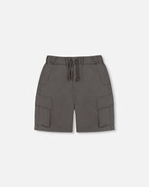 Short parachute avec poches cargo gris foncé