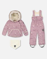 Habit de neige deux pièces BABY SNUG violet imprimé ours