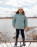 Compressible Winter Puffy Coat Designed For Car Seat Sage Green - H10B500_340