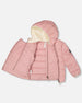 Compressible Winter Puffy Coat Designed For Car Seat Dusty Pink - H10B500_637