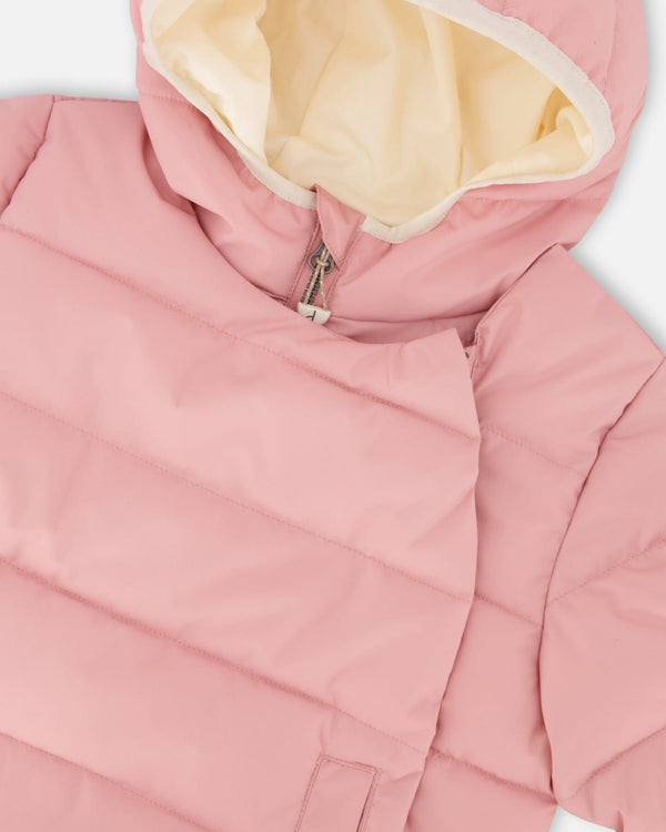 Compressible Winter Puffy Coat Designed For Car Seat Dusty Pink - H10B500_637
