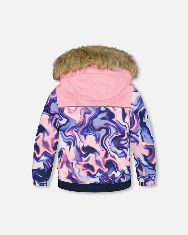 Two-Piece Discover Snowsuit With Printed Jacket Navy Blue - H10DG80_479