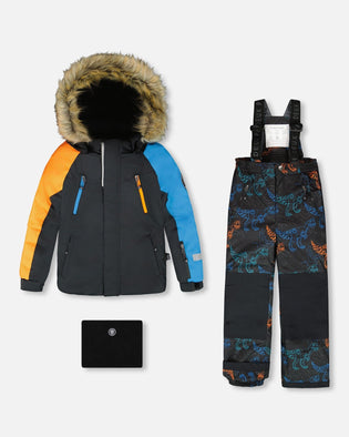 Two-Piece Play Snowsuit Robot Dinosaur Print - H10PB28_190