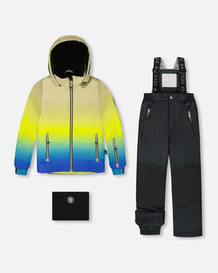 Two-Piece Play Snowsuit With Gradient Jacket Black - H10PB44_999