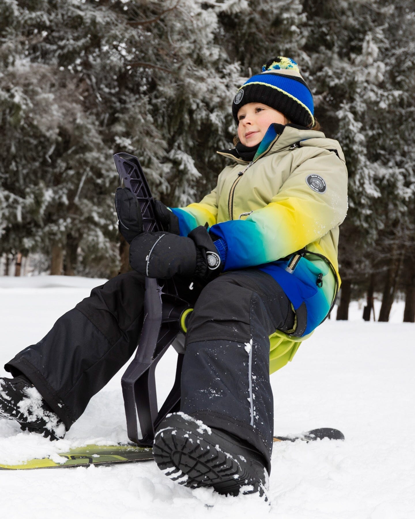 Two-Piece Play Snowsuit With Gradient Jacket Black - H10PB44_999