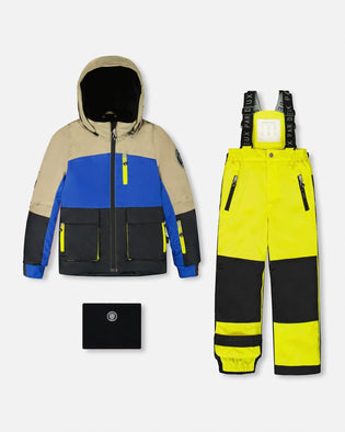 Two-Piece Play Snowsuit Bright Yellow Green - H10PB45_332