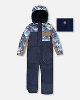Combinaison de neige PLAY bleu marine imprimé montagnes