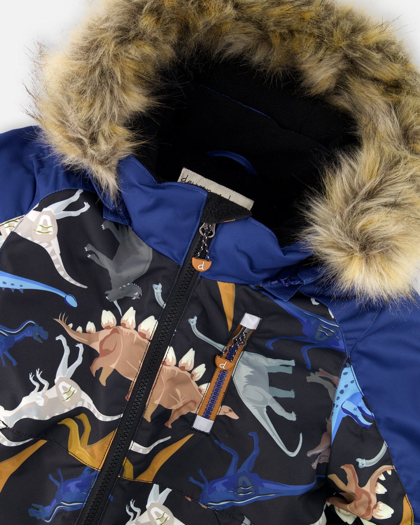 One-Piece Play Snowsuit Black Dinosaur Print - H10PB74_026
