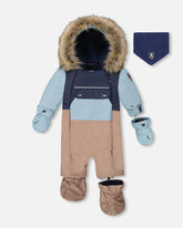 Combinaison de neige BABY PLAY conçue pour siège d’auto taupe