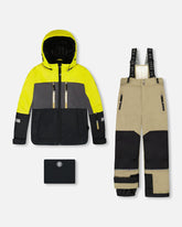 Habit de neige deux pièces TEKNIK à bloc de couleurs vert khaki pâle
