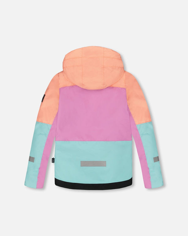 Two-Piece Teknik Snowsuit With Colorblocked Jacket Pink Watercolor Flower Print - H10TG92_012