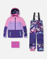 Habit de neige deux pièces TEKNIK violet imprimé montagnes