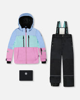 Habit de neige deux pièces TEKNIK avec manteau blocs de couleurs et pantalon uni noir