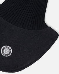 Polar Fleece And Knit Neckwarmer Black - H10XCOL_999