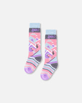 Chaussettes de ski avec laine mérino rose