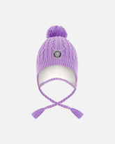 Lined Winter Hat With Pompom Lavender