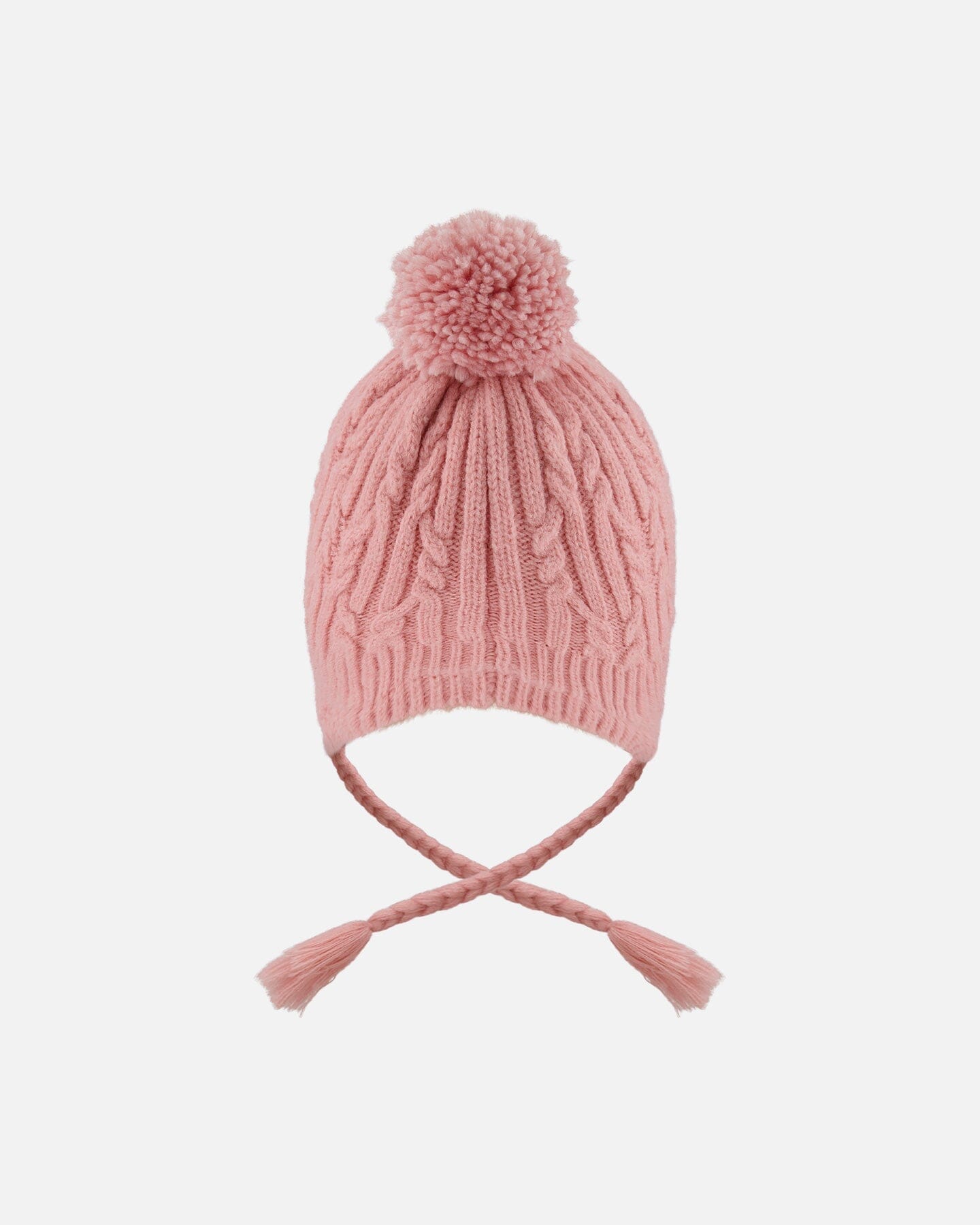 Lined Winter Hat With Pompom Dusty Pink - H10XT1_637