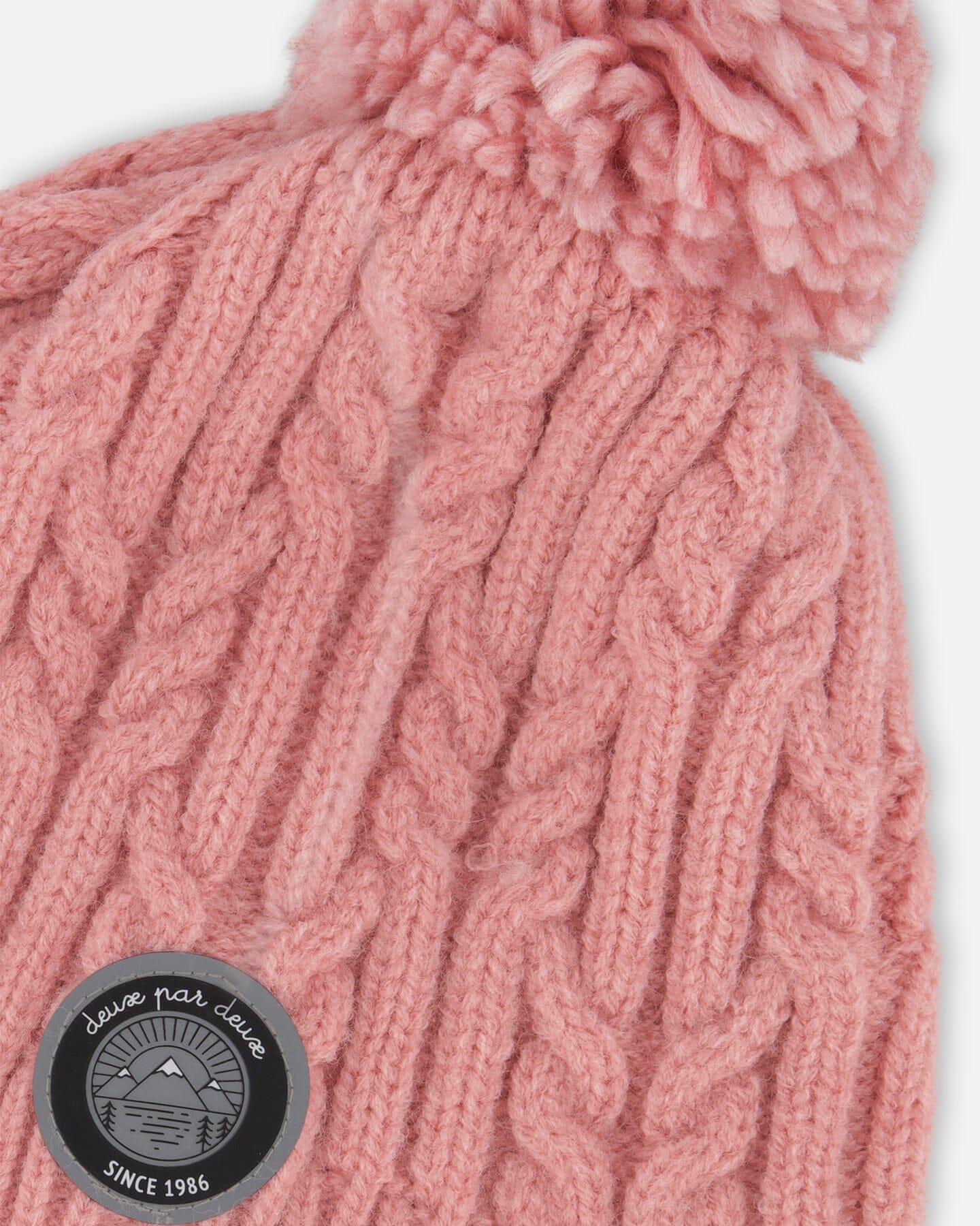 Lined Winter Hat With Pompom Dusty Pink - H10XT1_637