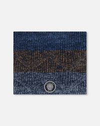 Lined Knit Neckwarmer Taupe And Navy - H10Z42_000