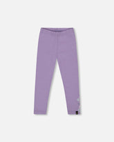 Legging en jersey de coton biologique violet grisé avec motif floral