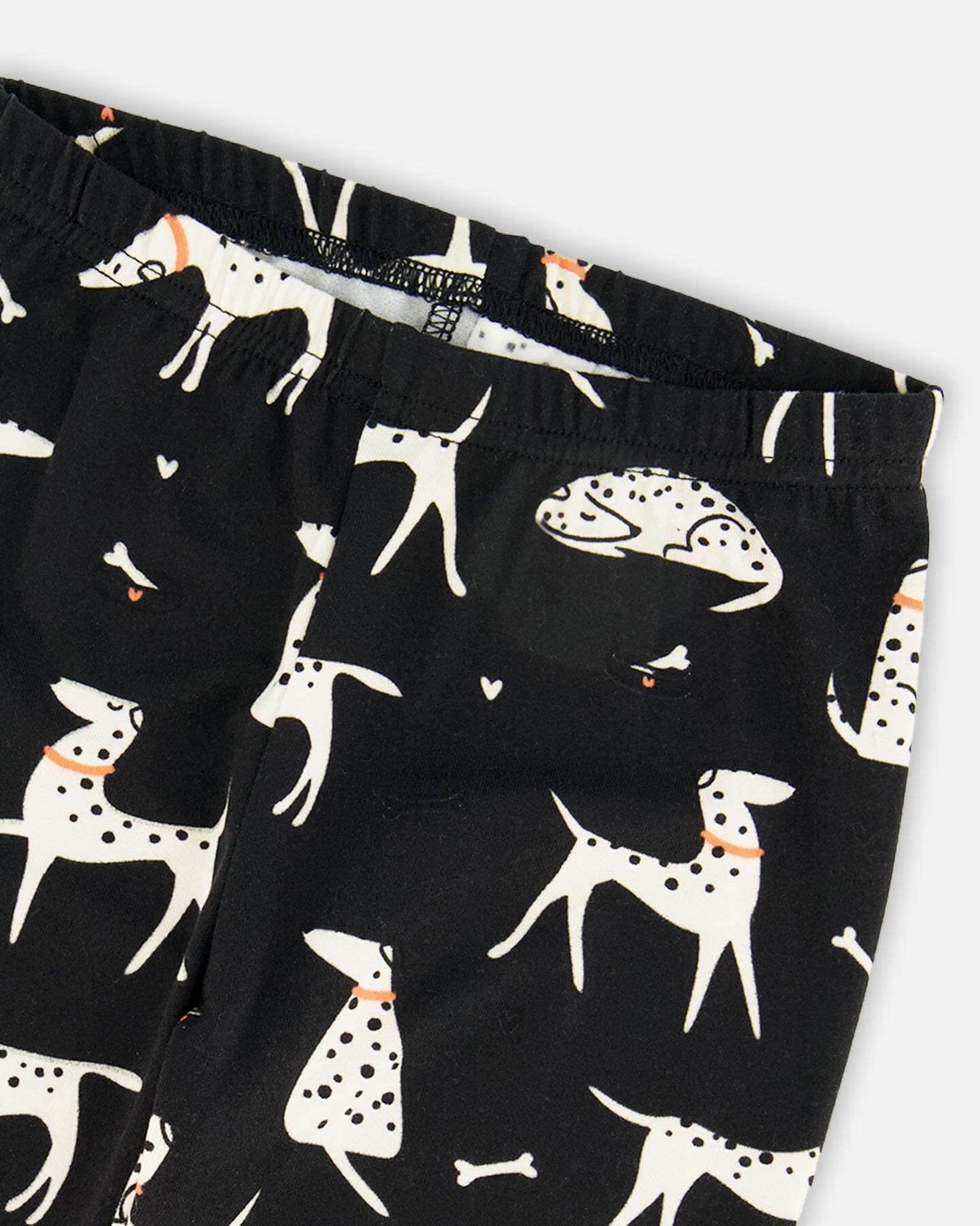 Printed Jersey Leggings Black With Dalmatians - H20H60_075