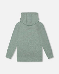 Hooded Tunic Sage Green With Owl Print - H20J78_340