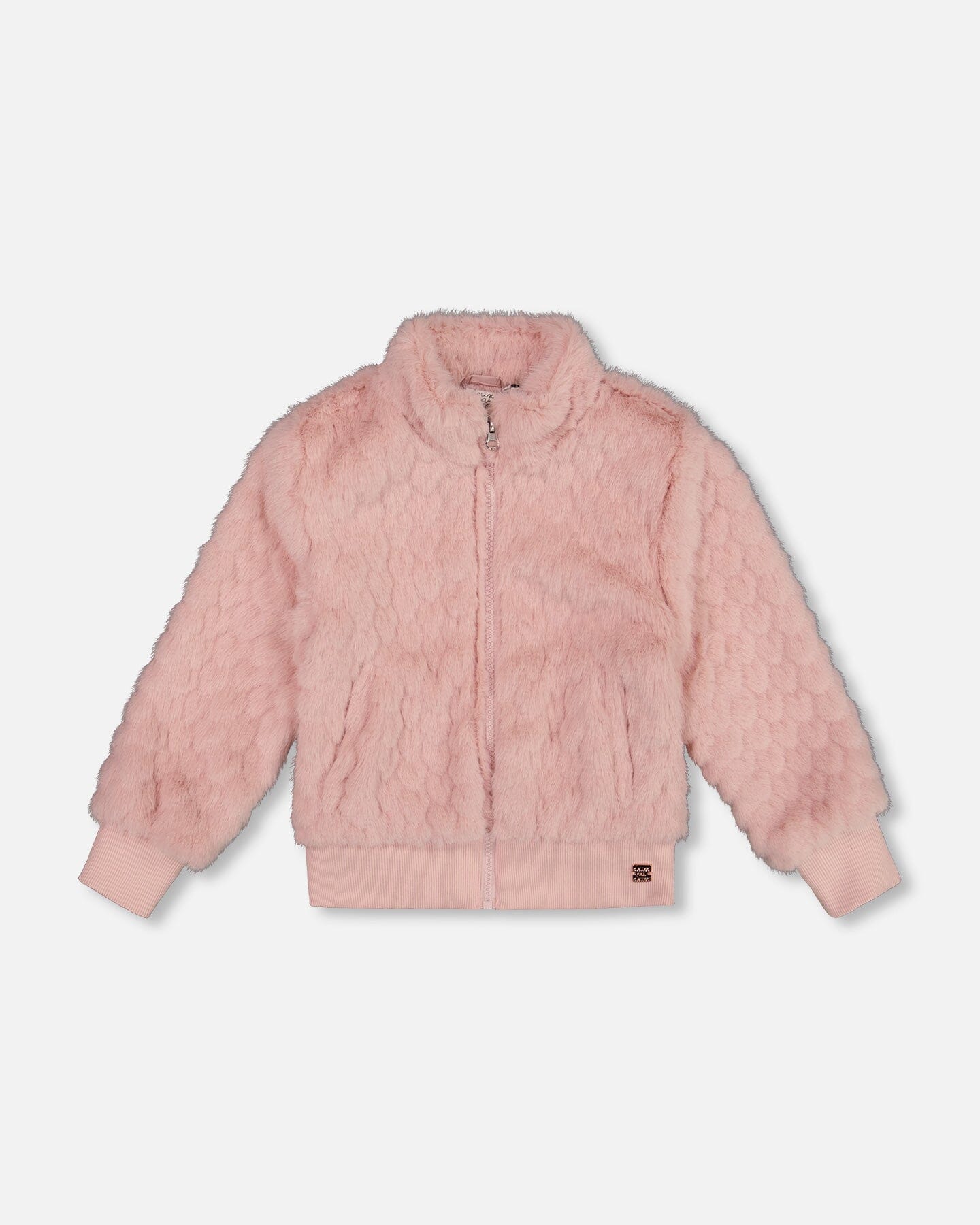 Faux Fur Jacquard Jacket Dusty Pink - H20K53_650