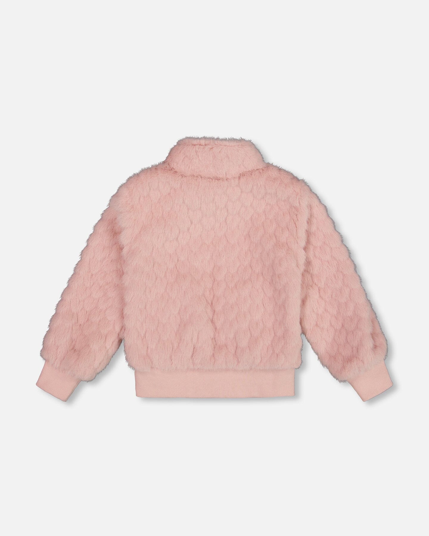 Faux Fur Jacquard Jacket Dusty Pink - H20K53_650
