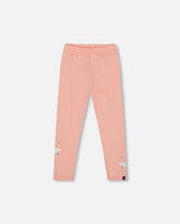 Legging en coton biologique vieux rose imprimé licornes