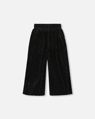 Wide Leg Pleated Pants Black - H20LG20_999