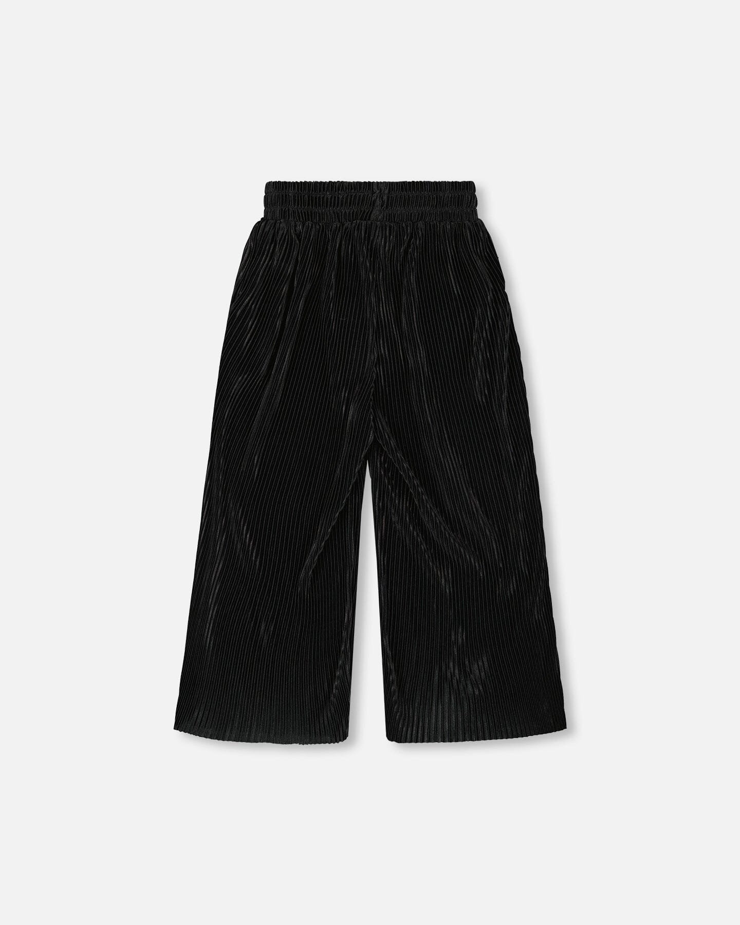 Wide Leg Pleated Pants Black - H20LG20_999