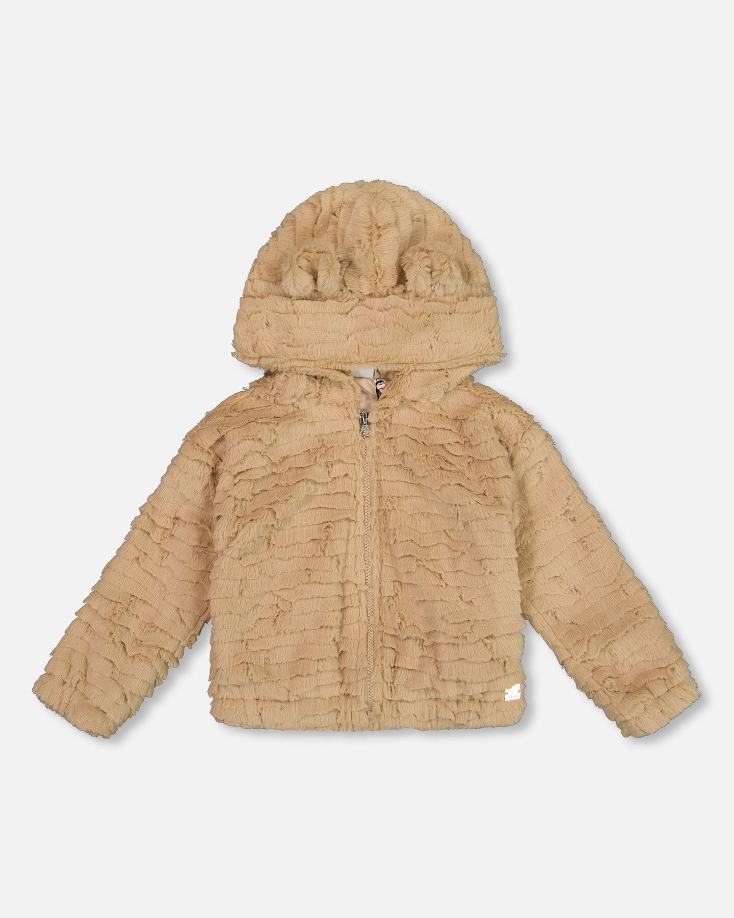 Faux Fur Hooded Jacket Nougat - H20LG50_116