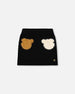 Knitted Skirt Black With Bear Intarsia - H20LGT80_999