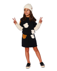 Knitted Skirt Black With Bear Intarsia - H20LGT80_999