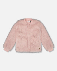 Short Faux Fur Coat Dusty Pink - H20M50_622