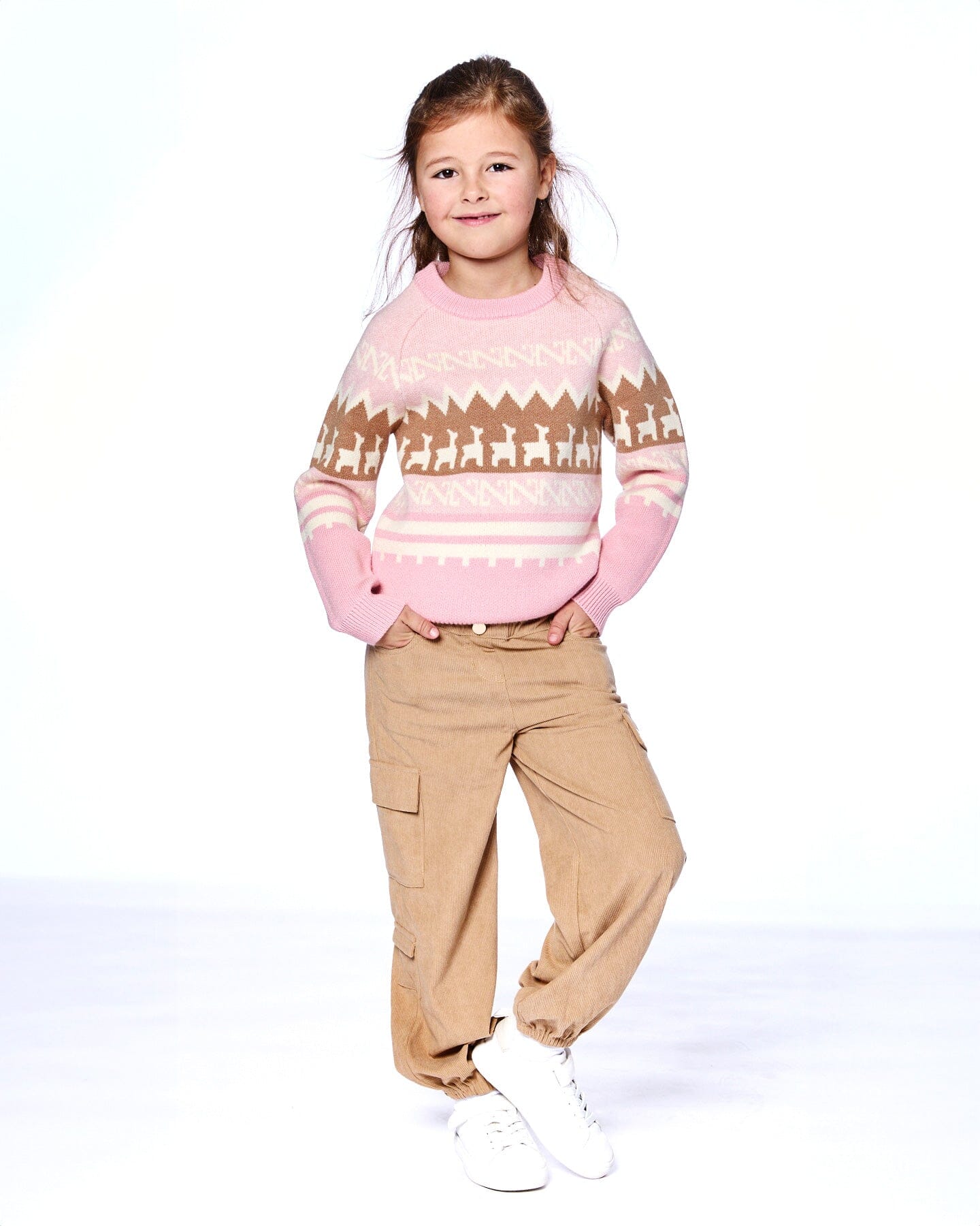 Llama Jacquard Sweater Dusty Pink - H20MT72_276