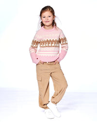 Llama Jacquard Sweater Dusty Pink - H20MT72_276