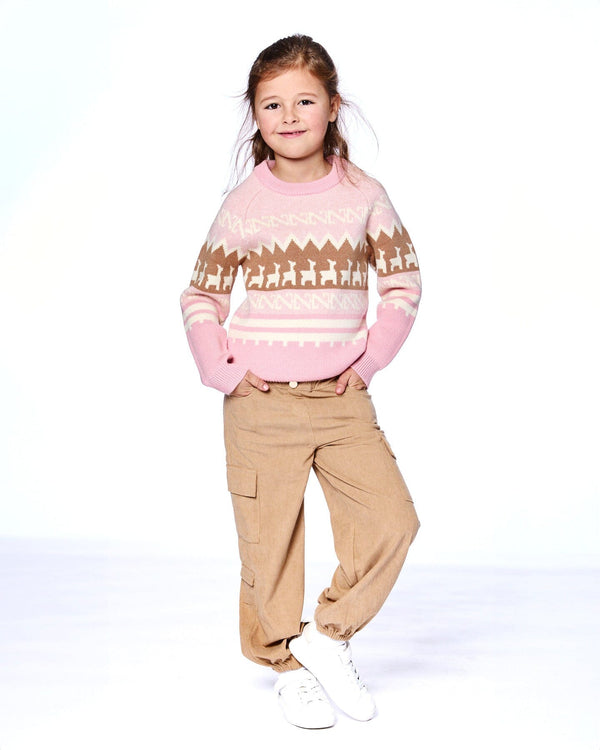Llama Jacquard Sweater Dusty Pink - H20MT72_276