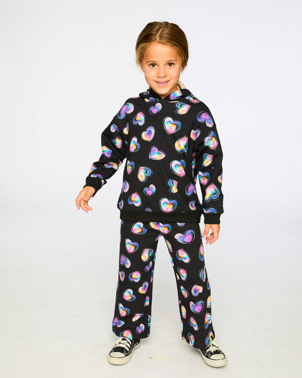 Fleece Hoodie Black And Multicolor Sweaters & Hoodies Deux par Deux 