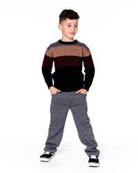 Color Block Knit Sweater Red And Black - H20OBT72_000