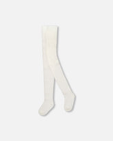 Collants en tricot blanc cassé