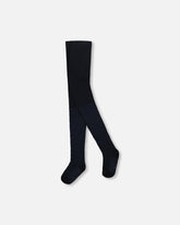 Collants en tricot bleu marine