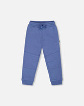 Pantalon de jogging en molleton à genoux articulés bleu foncé