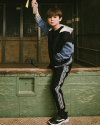 Fleece Sweatpants With Side Stripes Black - H20U20_999