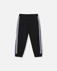 Fleece Sweatpants With Side Stripes Black - H20U20_999