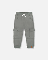 Pantalon de jogging en molleton avec poches cargo vert gris foncé