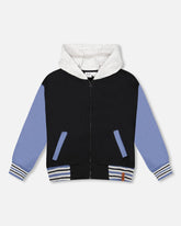 Veste à capuchon zippée en molleton noir