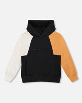 Sweat en molleton à capuchon avec poche zippée noir