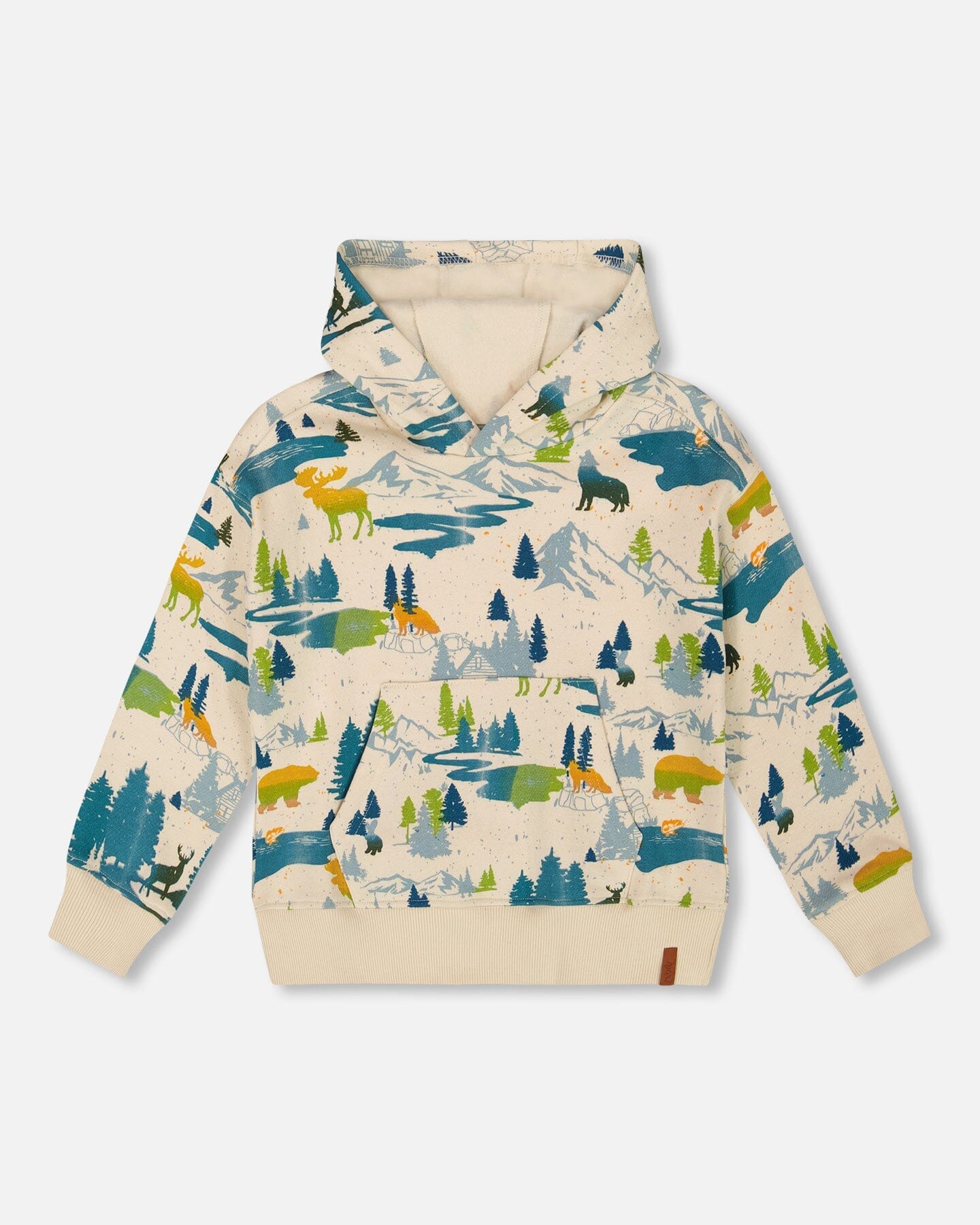 Printed Hooded Fleece Sweatshirt Beige - H20U35_166