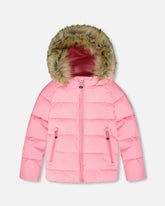 Manteau d’hiver matelassé rose